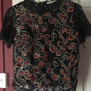 Zara lace embroidered top